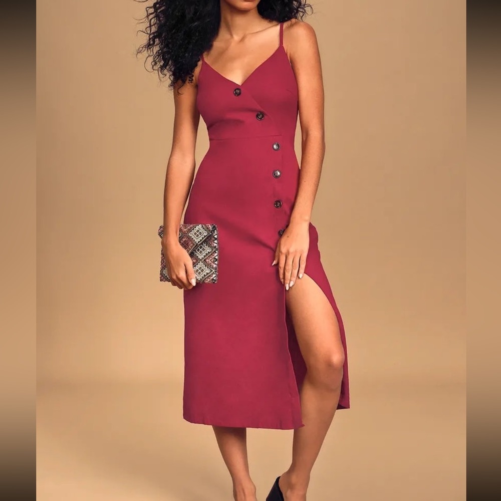 Lulus Lush MIDI Linen Dress